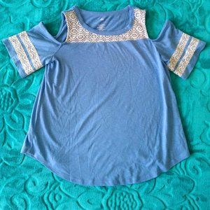 Youth Shoulderless Light Blue SO Tee